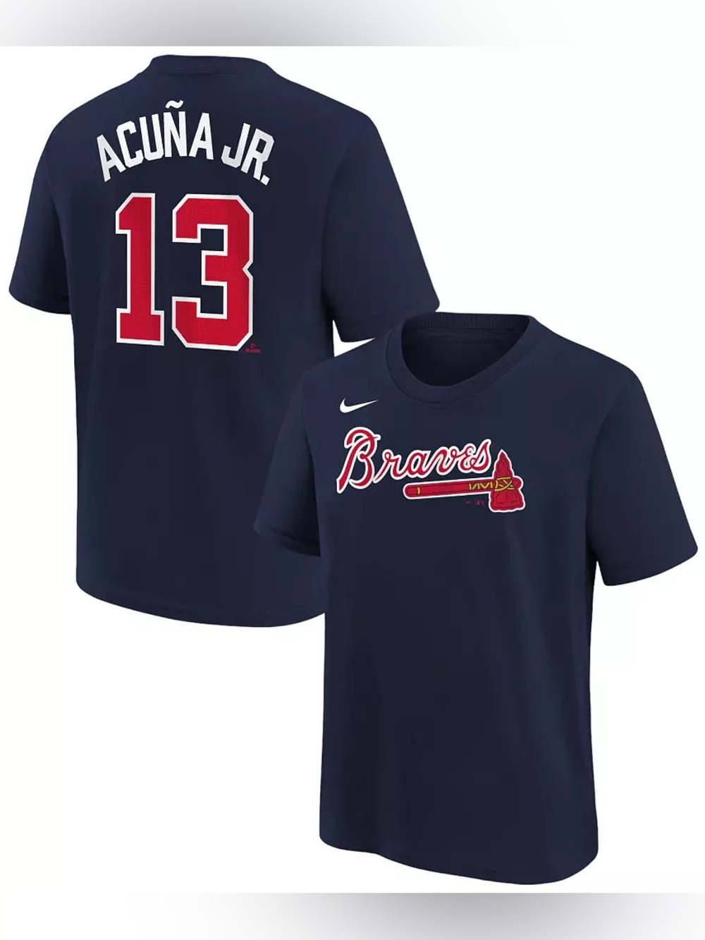 Nike Youth Atlanta Braves Ronald Acuña Jr. #13 Navy T-Shirt size youth XL